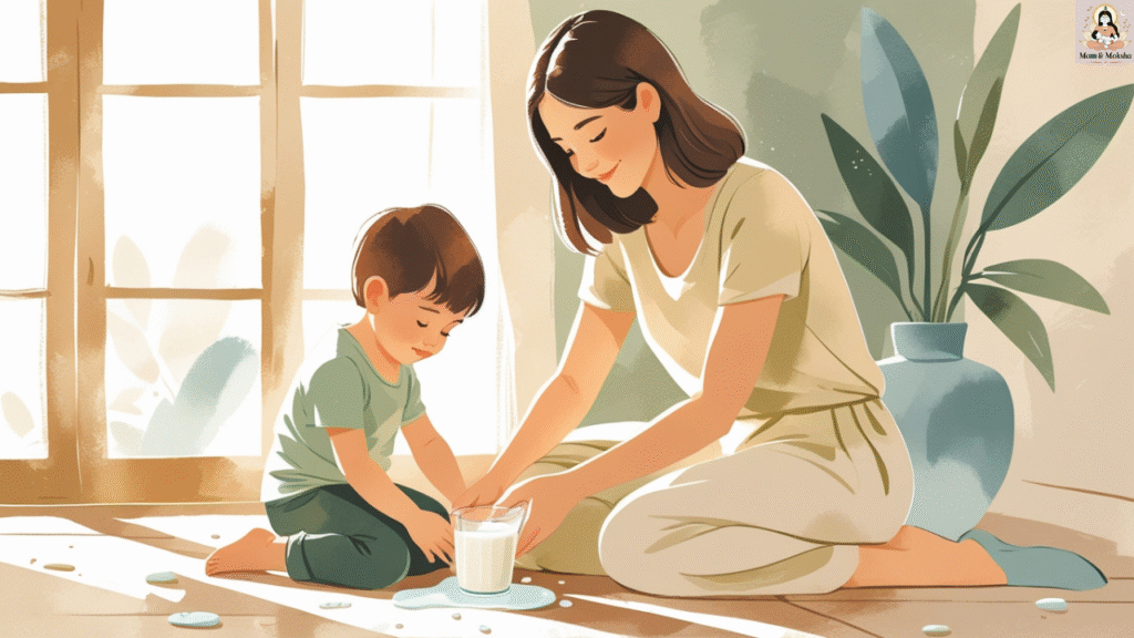 Gentle parenting – mother guiding child with empathy and calmness.