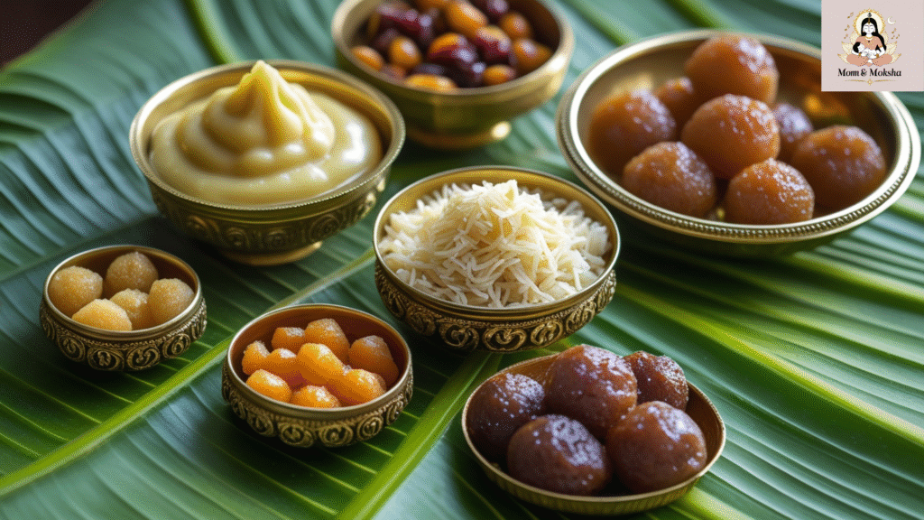 Sattvic dishes like makhan_mishri_and_sabudana offered